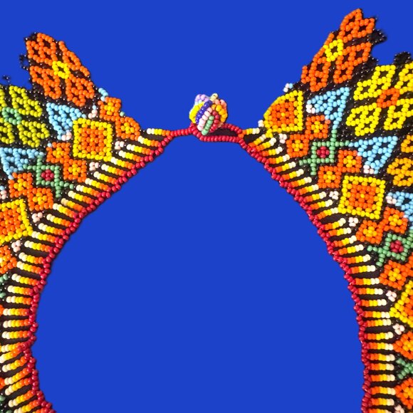 Handmade Colorful Beaded Embara Necklace Drape Collar NWOT - Picture 7 of 12